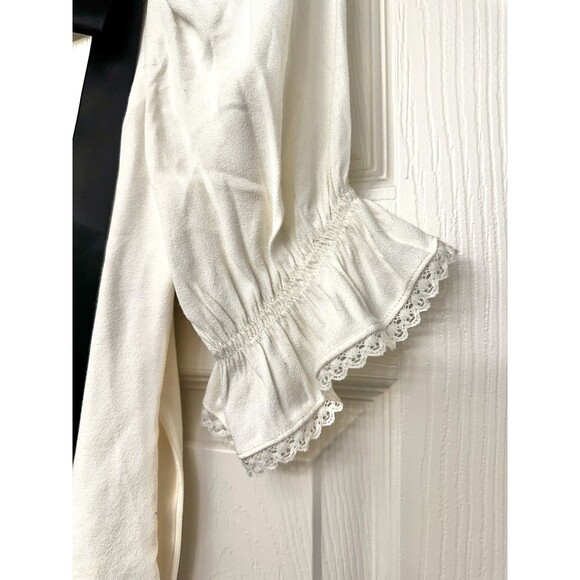 Reformation Inara Satin Bow Top Women’s Size 2 Small Smocked Fitted Blouse - Picture 5 of 11